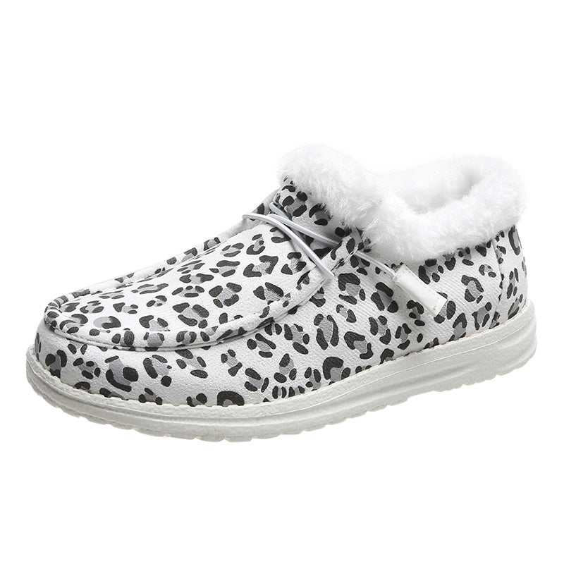 Frühling neue Leopard Print Low Top flache Baumwolle Schuhe