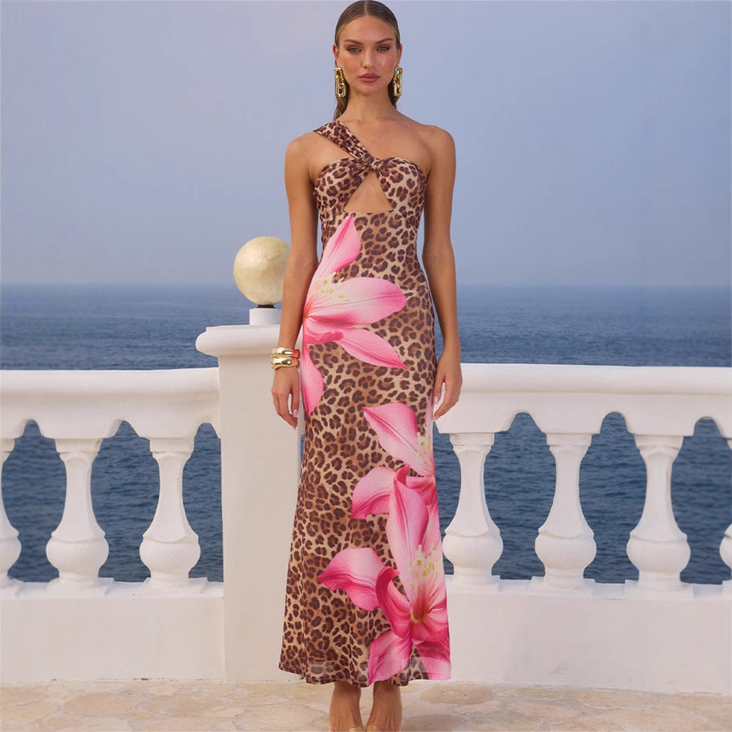 Fashionable All-match Leopard Print Dress
