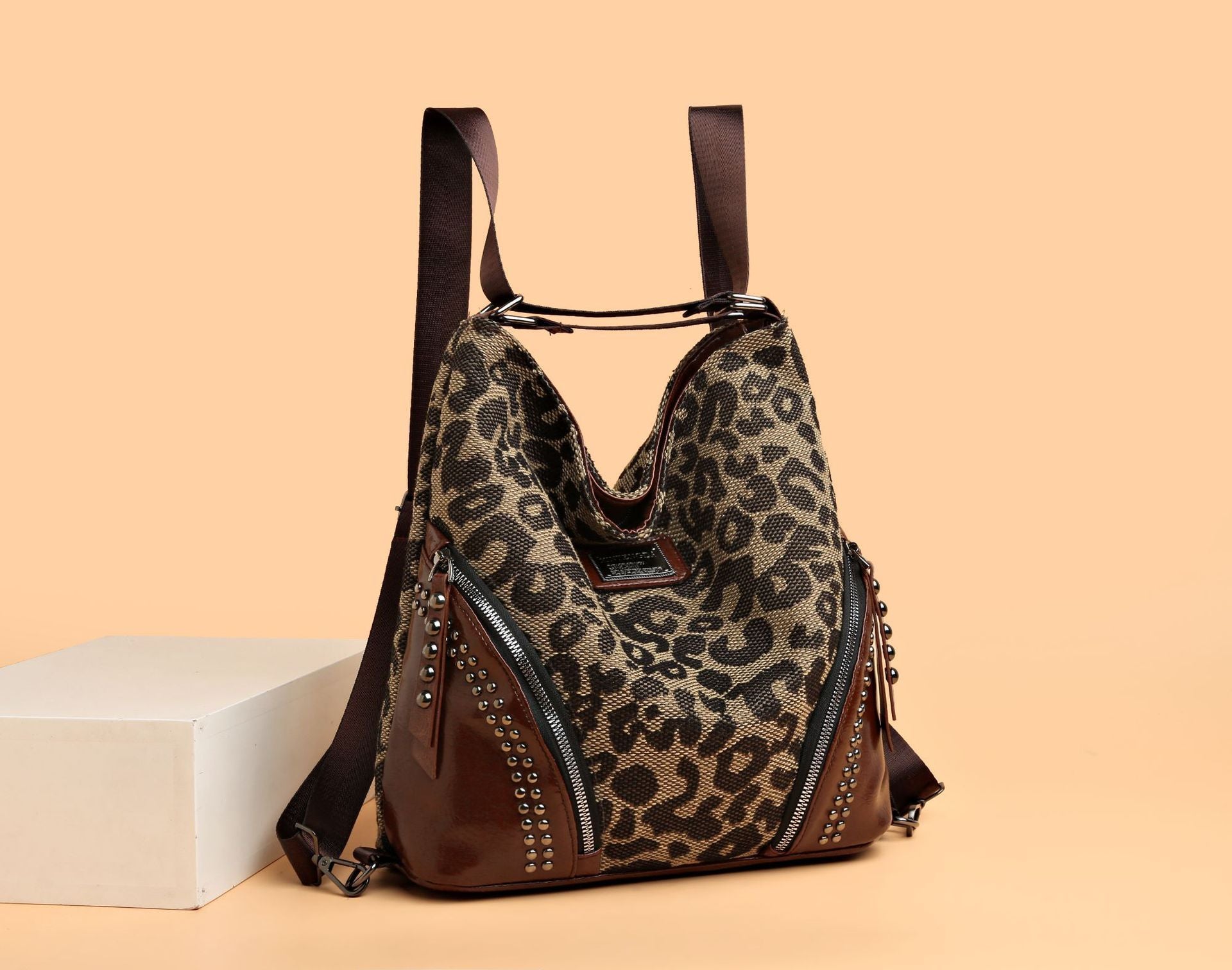 Leopardenmuster große Kapazität Retro-Stil multifunktionale Handtasche