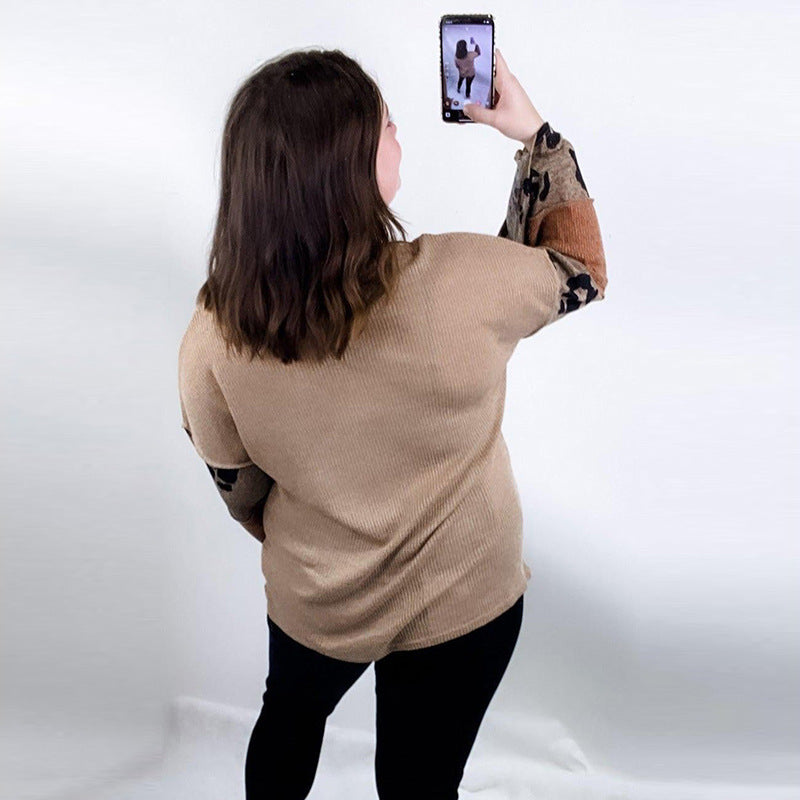 Leopard Print Long-sleeved Sweater For Women