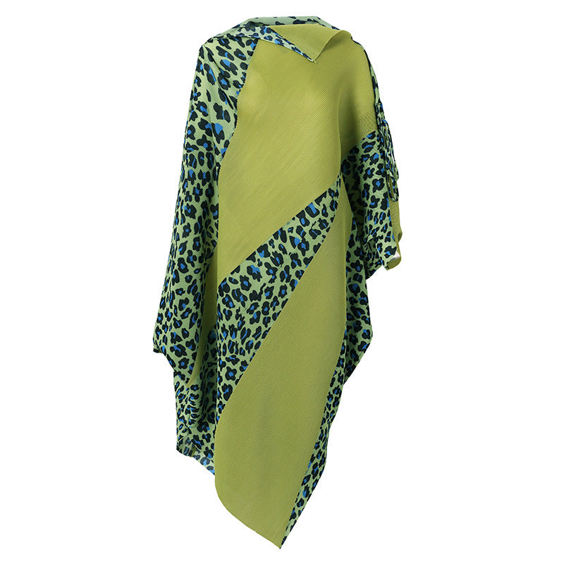 Western Style Leopard Print Temperament Mutter Kleid