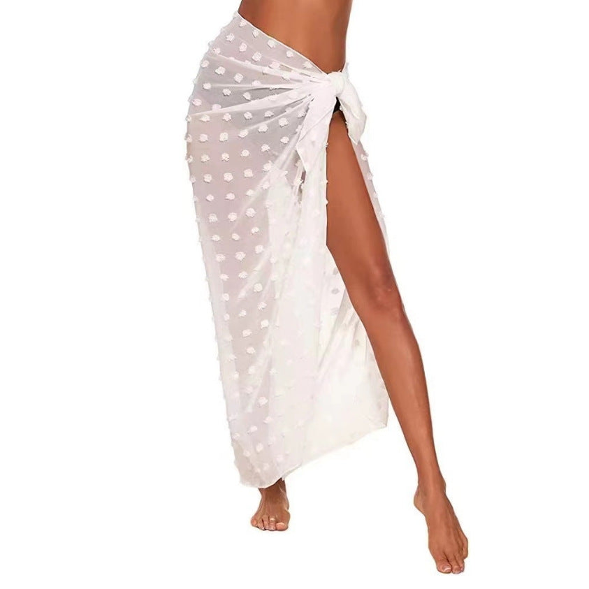 Women's Leopard Sarong Swimsuit Blouse Chiffon Long Bikini