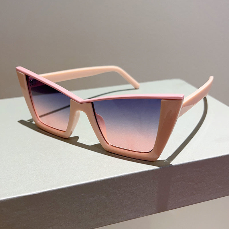 Katzenaugen-Sonnenbrille mit großem Gestell Sonnenschutzbrille