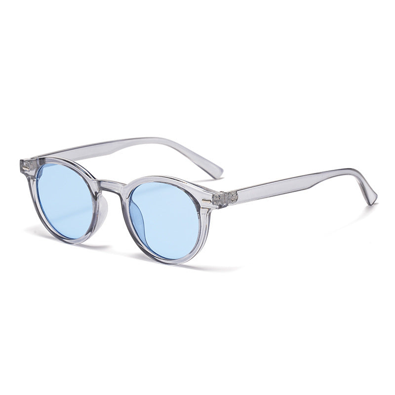 Neue Beige Nagel Runde Frame Sonnenbrille Retro Persönlichkeit Trendy Sonnenbrillen für Frauen