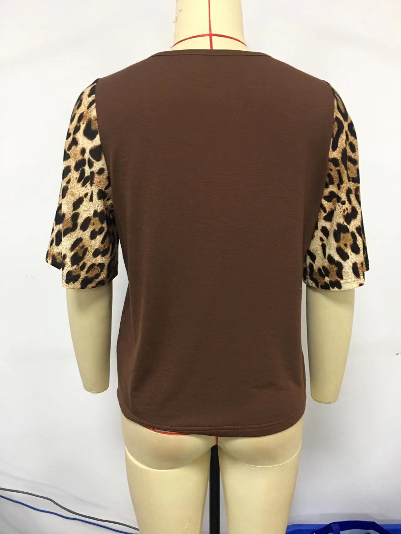 Euramerican Women's Summer  Leopard Pattern Splicing