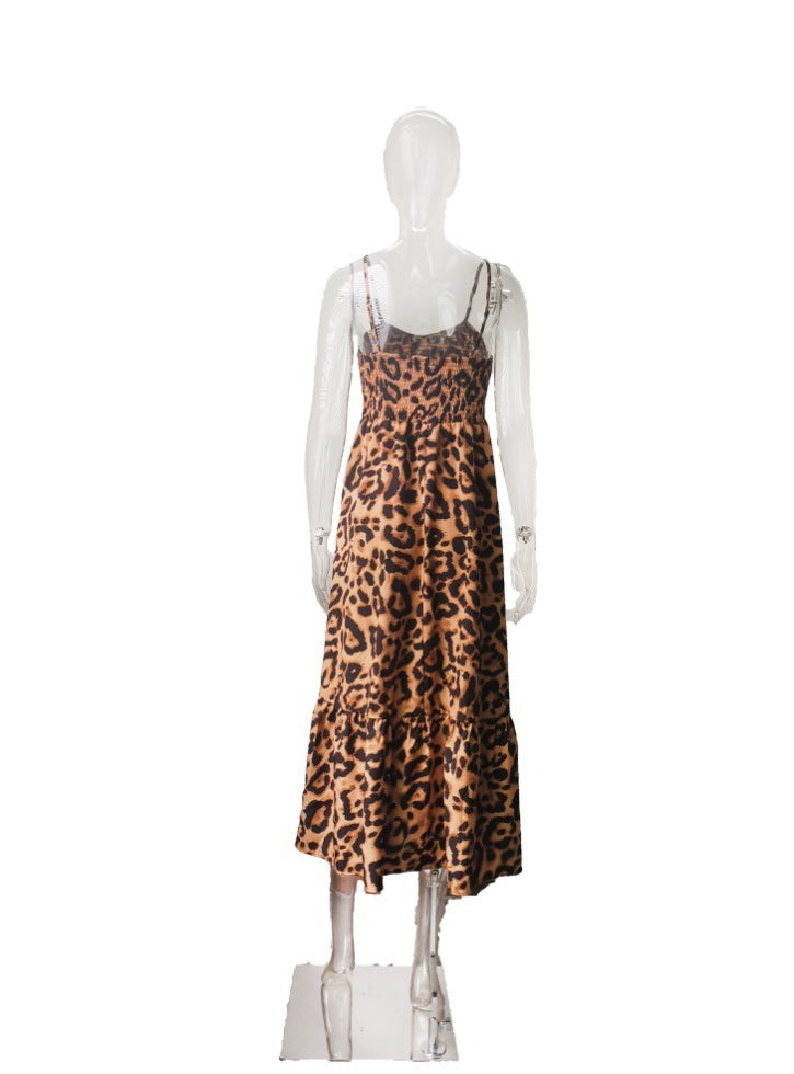 Europäisches und amerikanisches Leopardenmuster-Strumpfkleid