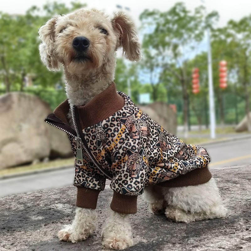 Spring And Autumn  Clothes Leopard Print Dog