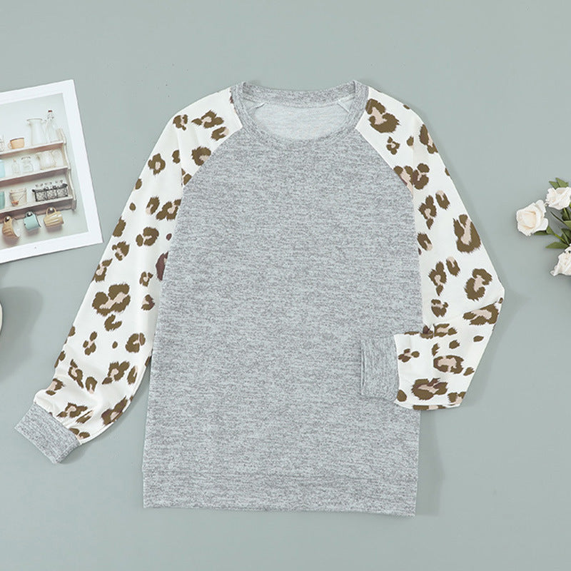 Women's Polyester Leopard Print Sweater