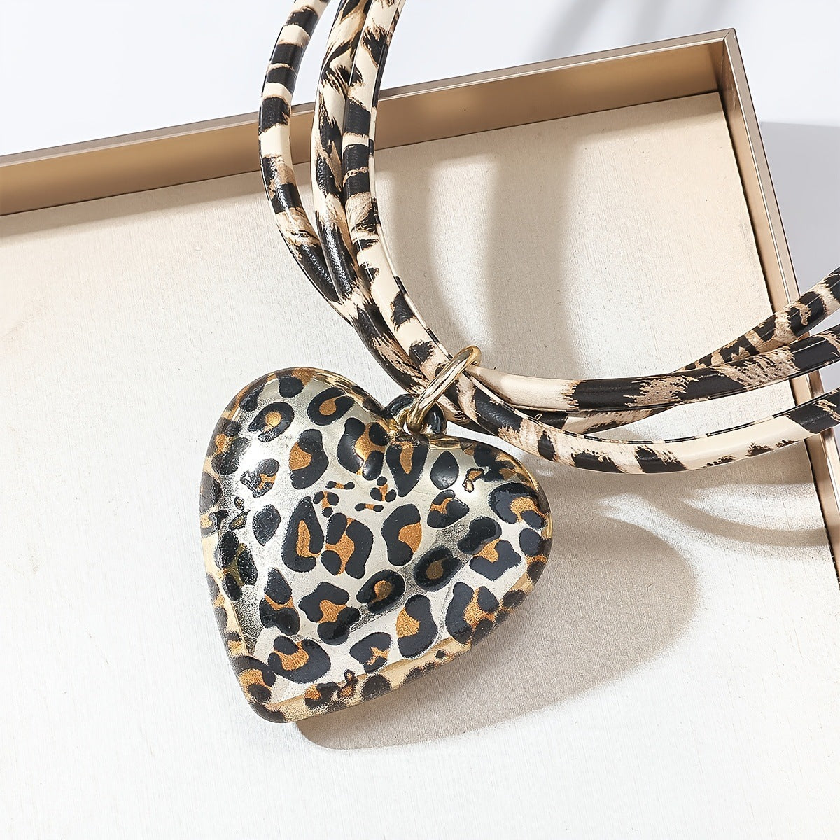 Love Leopard Anhänger Multi-layer Leder String Halskette