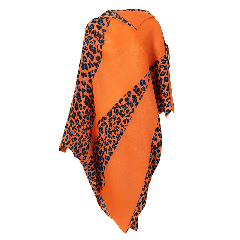 Western Style Leopard Print Temperament Mutter Kleid