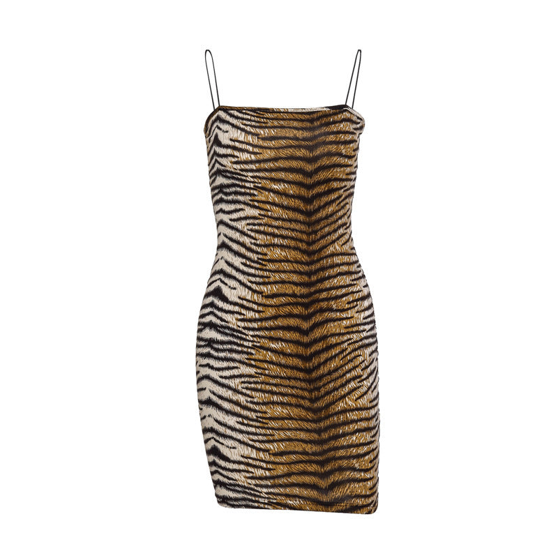 Europäisches und amerikanisches Leopardenmuster-Slipkleid Kleid