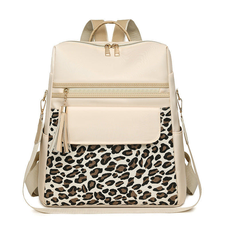 Leopard Print Women's Large Capacity Backpack