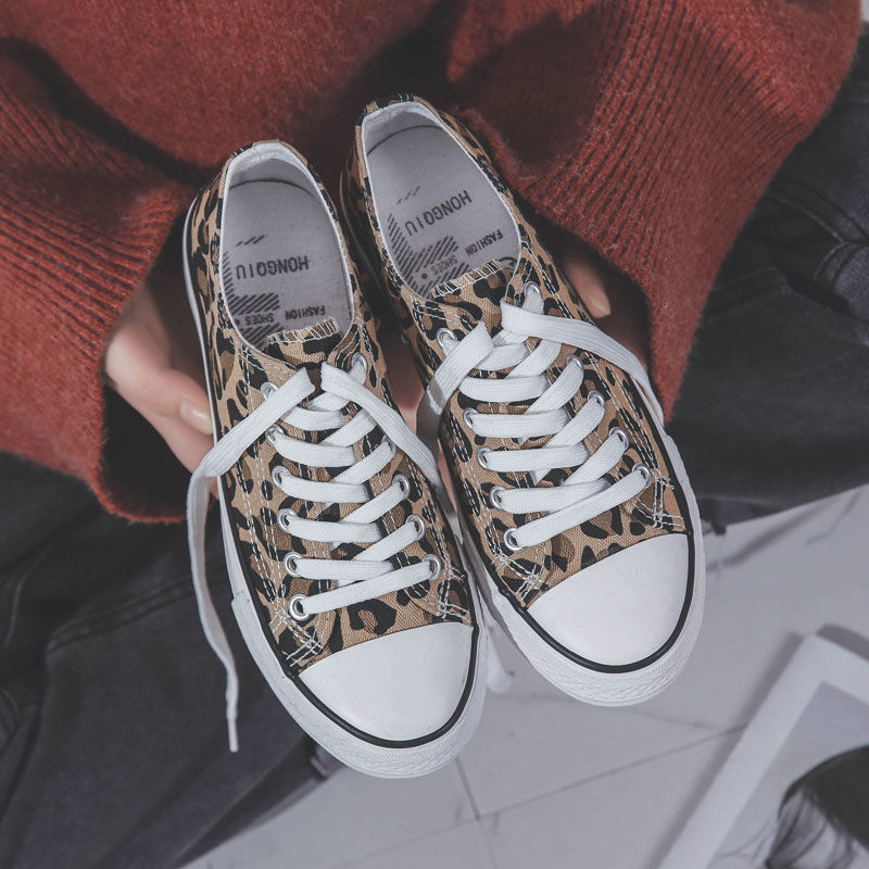 High-Top Leopard Print Schuhe Canvas-Schuhe Retro Casual Clothes