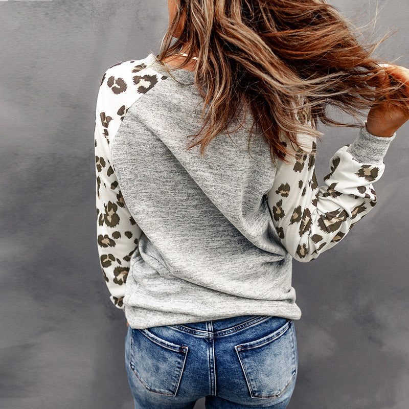 Women's Polyester Leopard Print Sweater