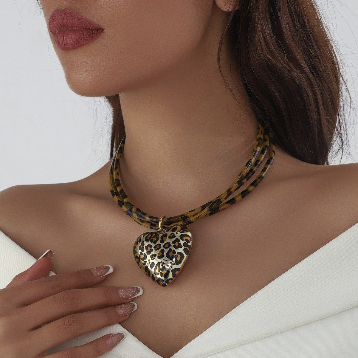 Love Leopard Anhänger Multi-layer Leder String Halskette