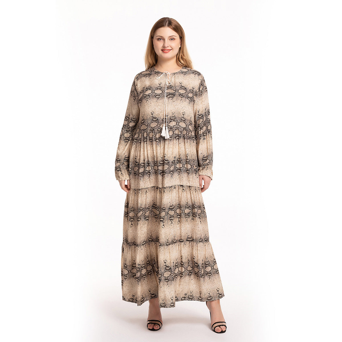 Women's Fashion Leopard Print Human Cotton Slim Dress