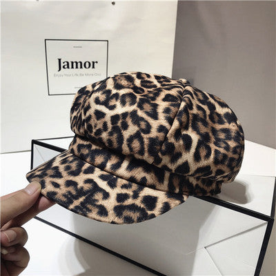 Mode Retro Persönlichkeit Leopard Achteckiger Hut