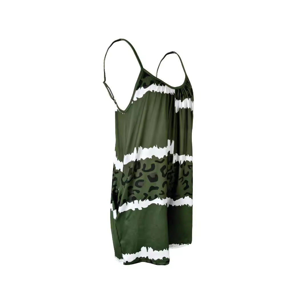 Leopard Print Jumpsuit Women's Summer Dress