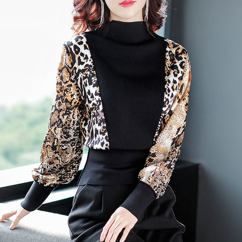 Women Leopard Shirt Western Style Base Fashion