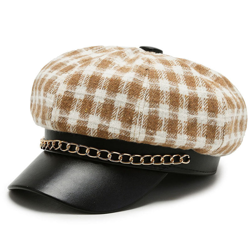 Mode Retro Persönlichkeit Leopard Achteckiger Hut
