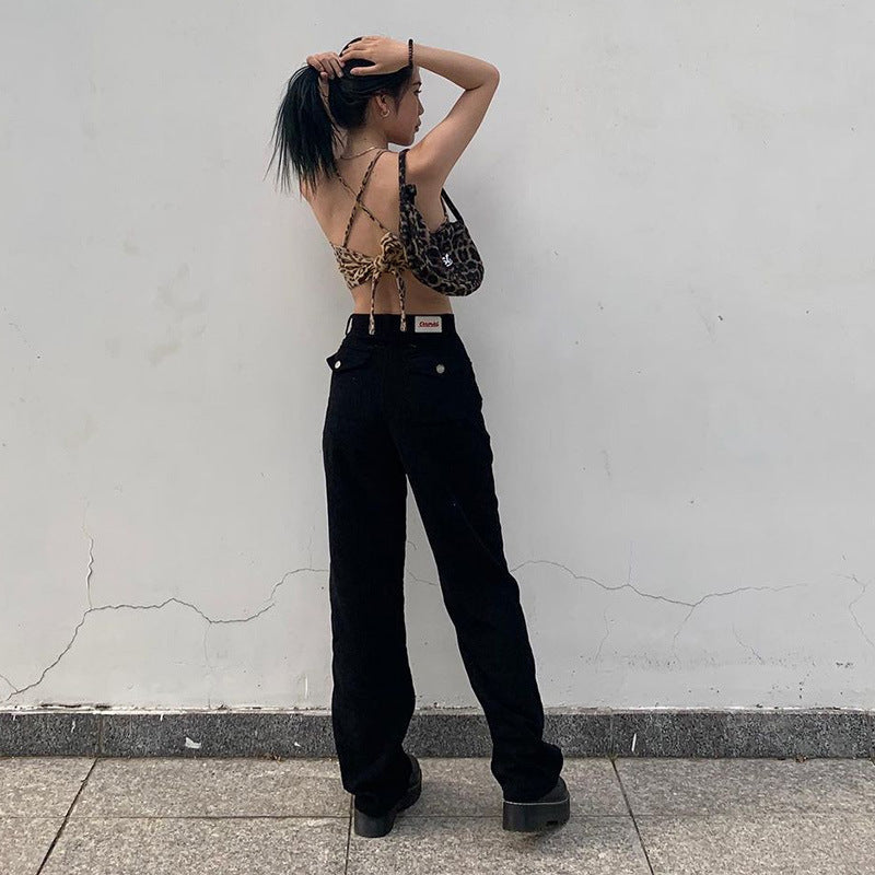 New European And American Fashion Leopard Print Halter Strap Vest